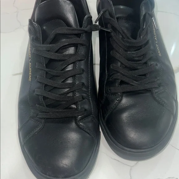 Saint Laurent Men's Black Leather Sneakers